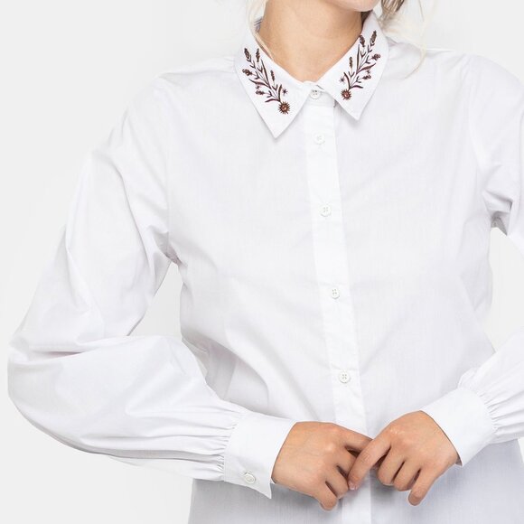 Disturbia Cybele Botanical Embroidered Button Up Shirt - Women's US Size 14 NWT - Picture 2 of 6